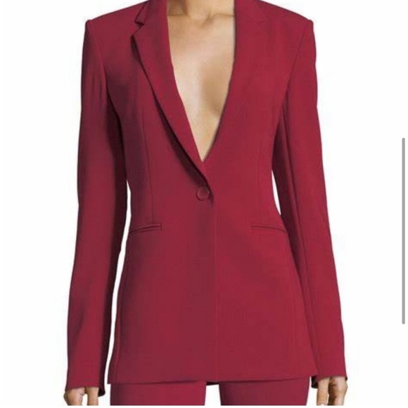Theory / red admiral power crepe blazer one button raspberry 6 - Picture 4 of 8